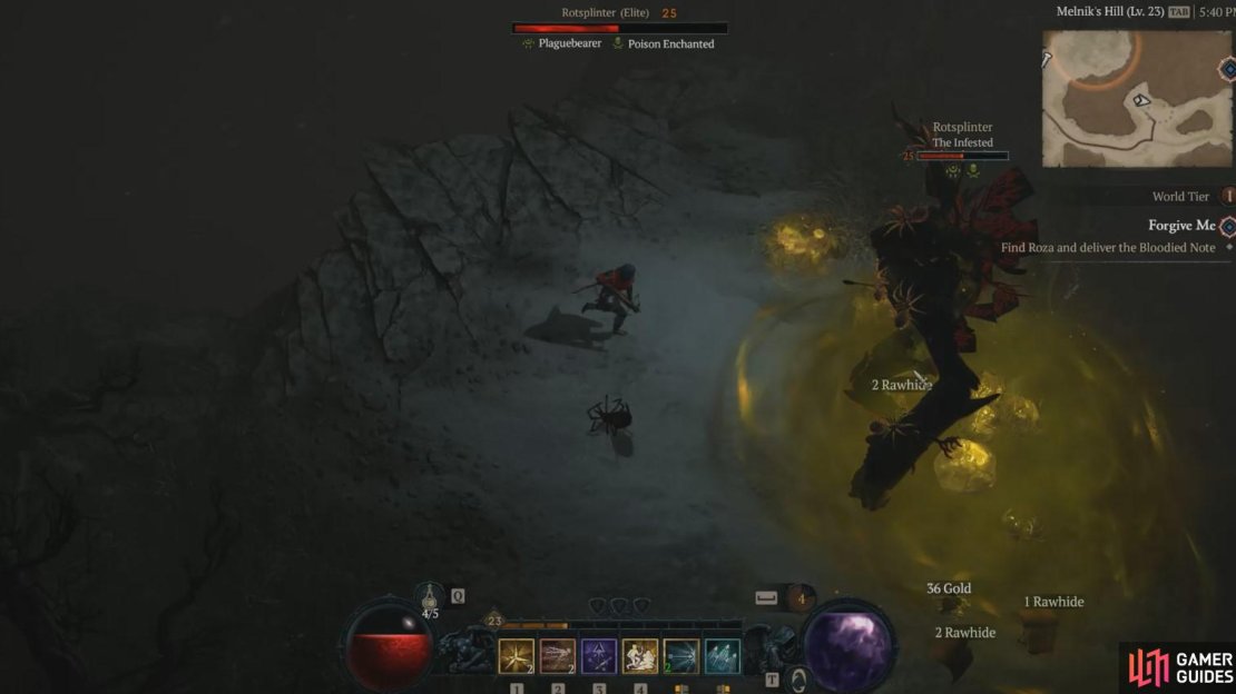 Rotlpinter is one of the Extremely Rare Monsters spawns in Diablo 4 found within Fractured Peaks.