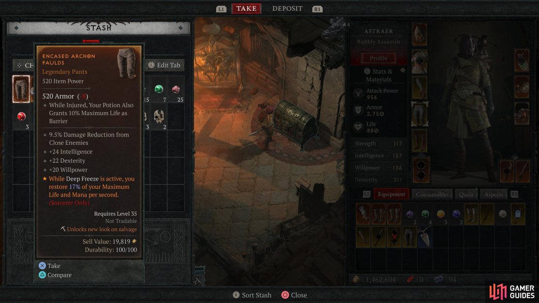 You can find Legendary Aspects on legendary equipment.