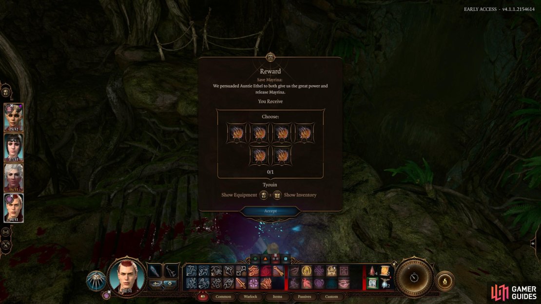 If you take the deal where the Hag flees, you can get a Ability Score upgrade, by consuming an Hag Hair of your choice