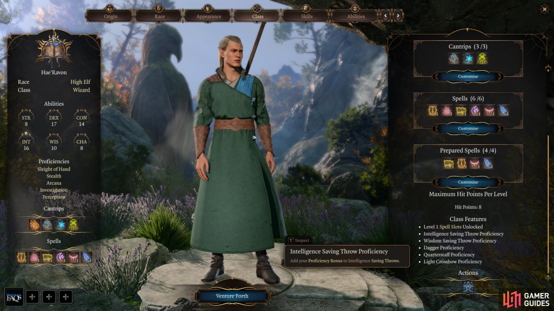 Your chosen class further augments what weapons, armor and skills your character is proficient with.