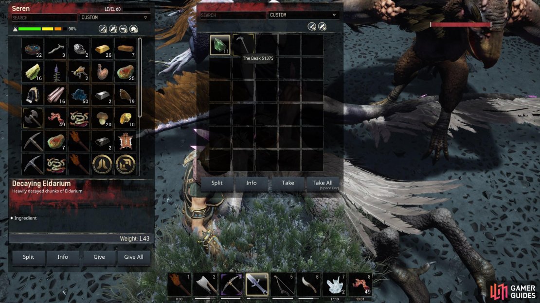 When you kill a Dungeon Boss you’ll guaranteed get some Decaying Eldarium.