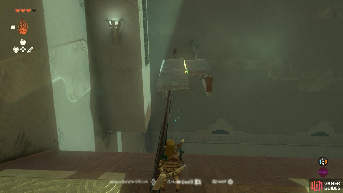 Use these pieces to make a bridge over to the treasure chest platform.