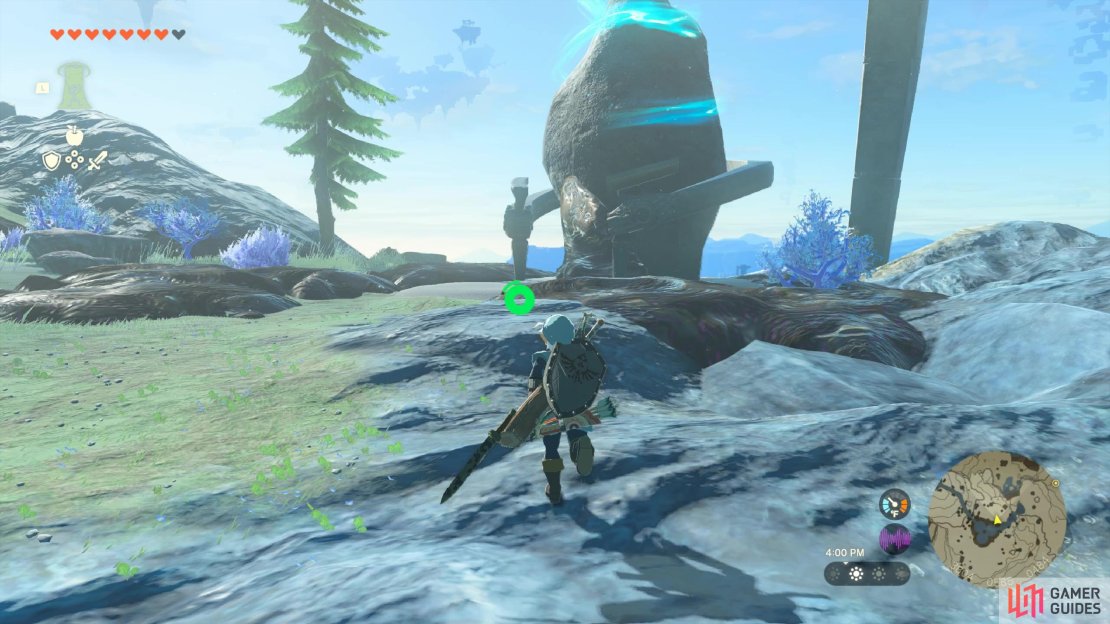 !Ihen-a Shrine is found near !Mipha Court lake, overlooking !Zora&rsquo;s Domain. 