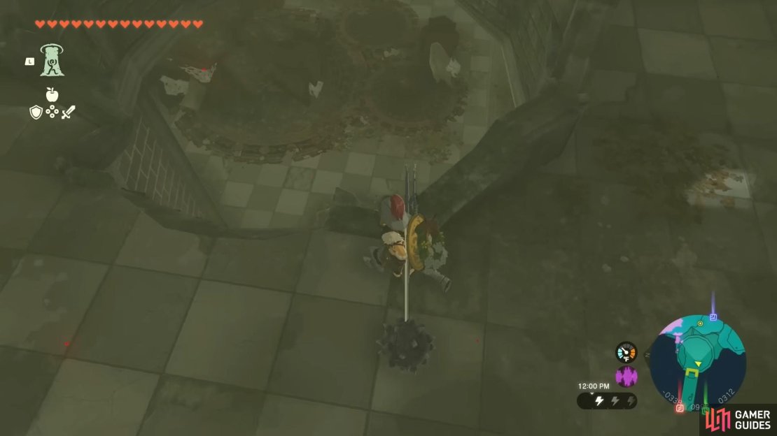 The area you need to drop down to access !Princess Zelda’s Room