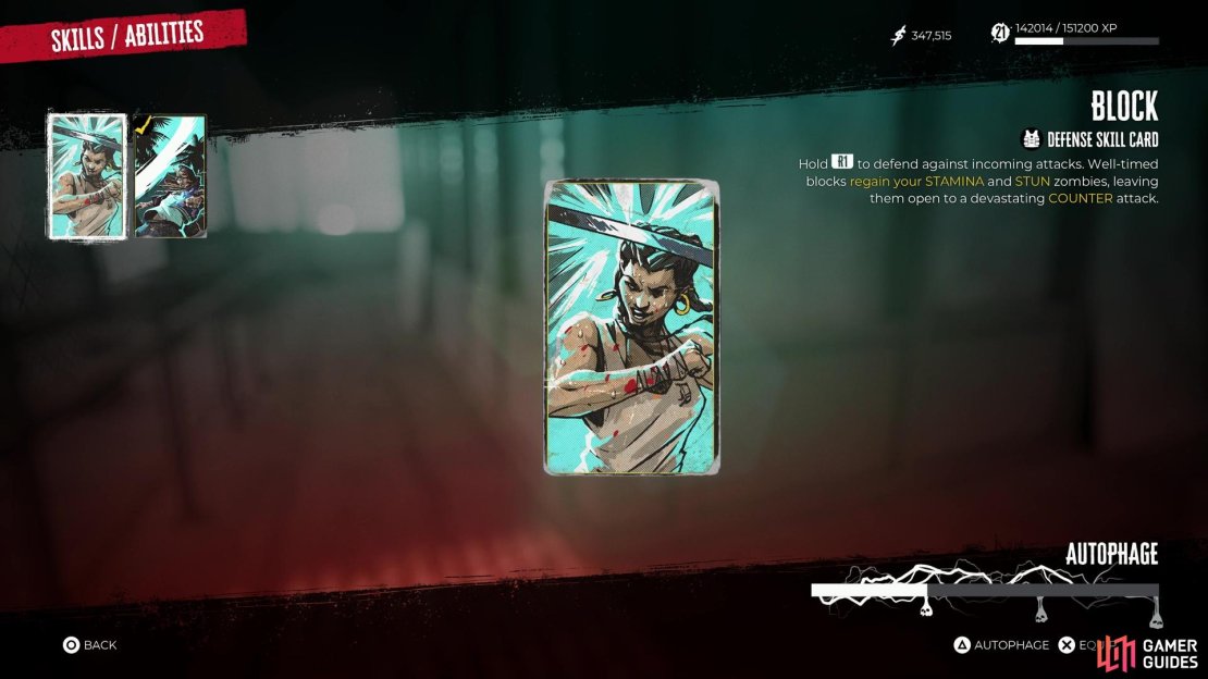 The Block Skill Card allows you to guard against enemy attacks, and with a well-timed block, to perform devastating counter attacks.