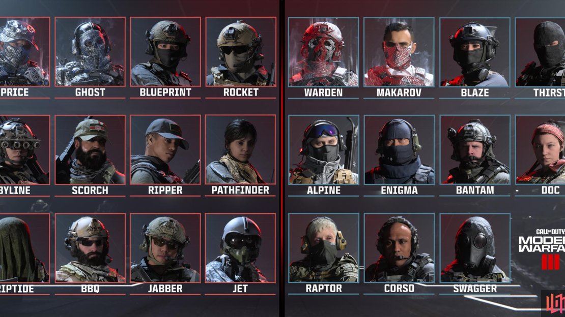 Here are all the new MW3 Operators available at launch. Image via Activision.