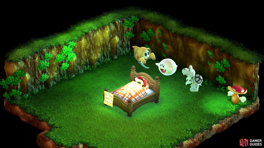 Sleep in the bed in Monstro Town to get the Three Musty Fears Minigame.