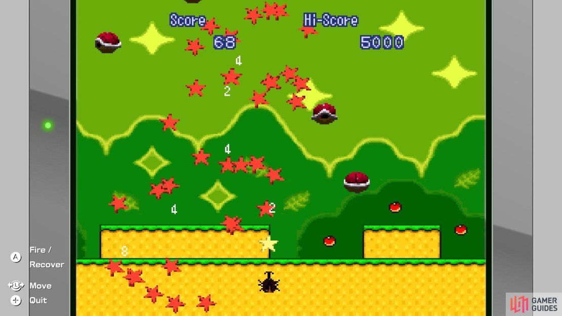 Beetle Mania is a Space Invaders type minigame where you play as a beetle.