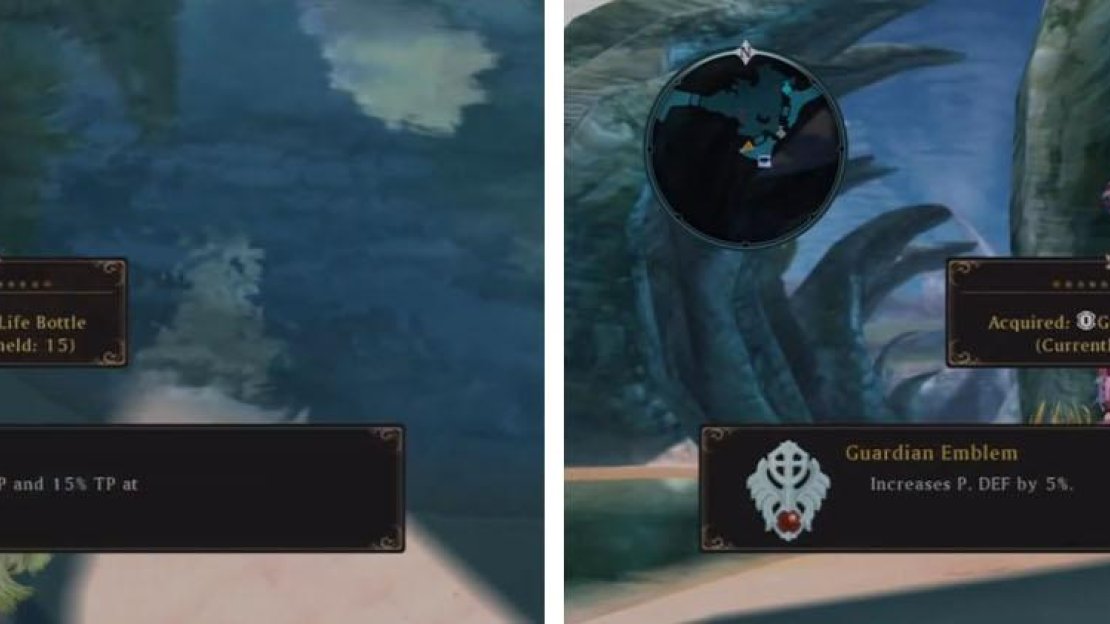 Right next to the Life Bottle is anotehr Aifreads Treasure with a Guardian Emblem.
