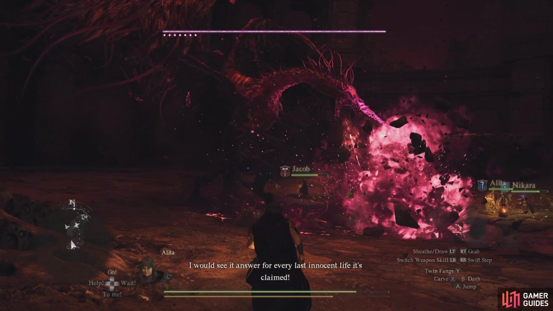 It has a few devastating attacks. One of these is a laser beam type attack which deals damage around the boss.