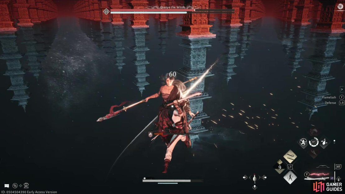Mastering Perfect Parries is key to surviving and creating opening against Qianye the Witch’s red phase. Image via Gamer Guides / NetEase.