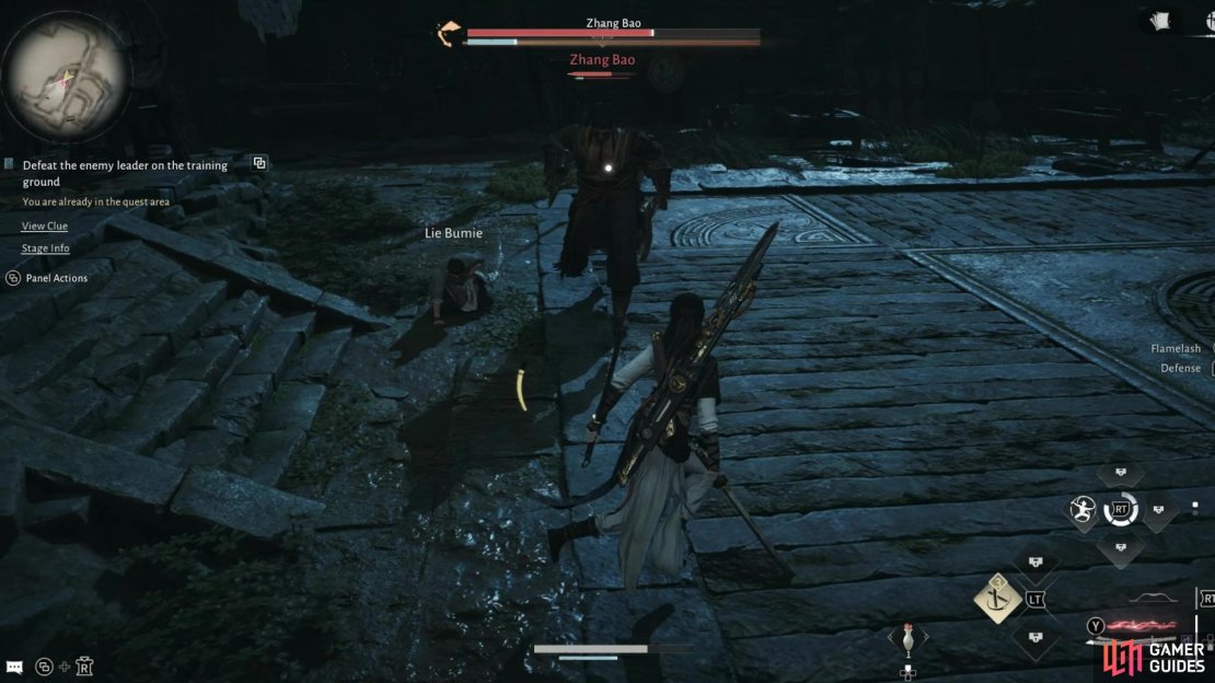 You need to defeat this mini boss before you can get the clues needed to solve the Volume 1 side mission in Where Winds Meet. Image via Gamer Guides / NetEase.