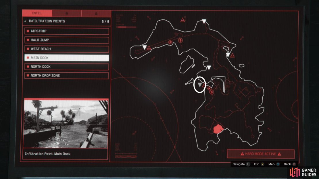Main Dock Infiltration Point Location
