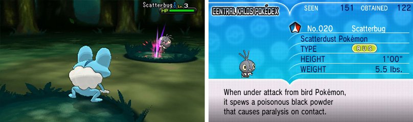 Scatterbug is weak to Fire and strong against Grass.