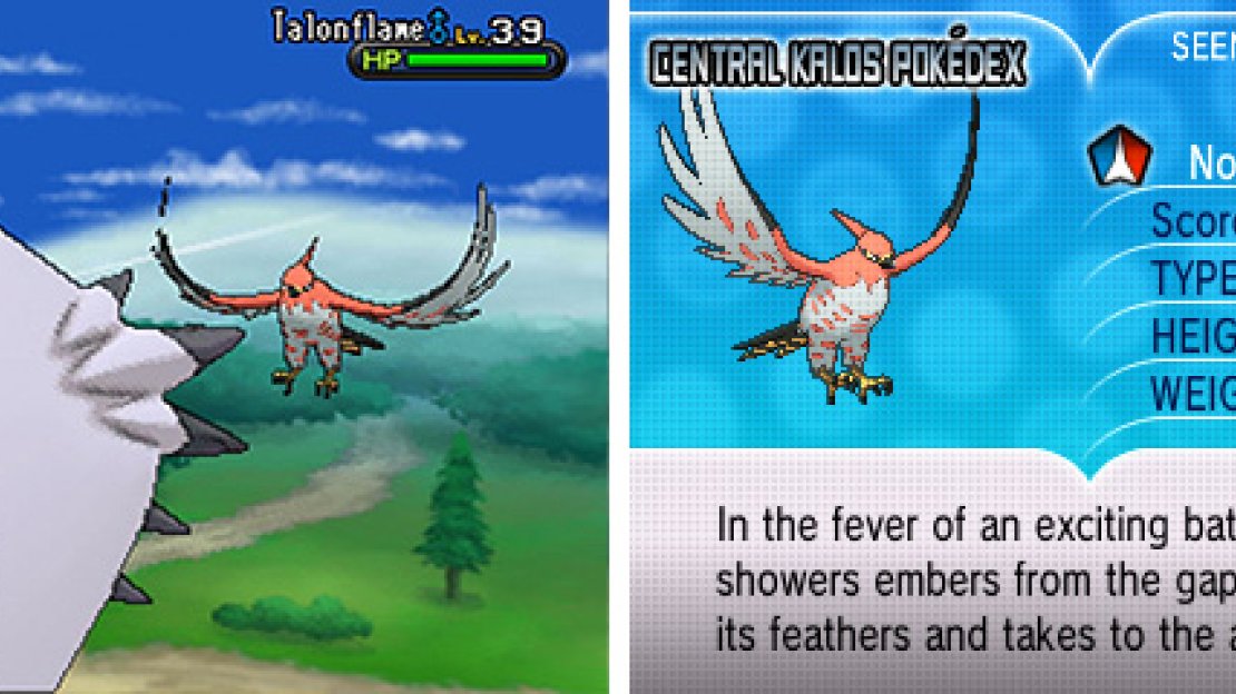 Talonflame is a monster with its Hidden Ability Gale Wings (unavailable in the story).