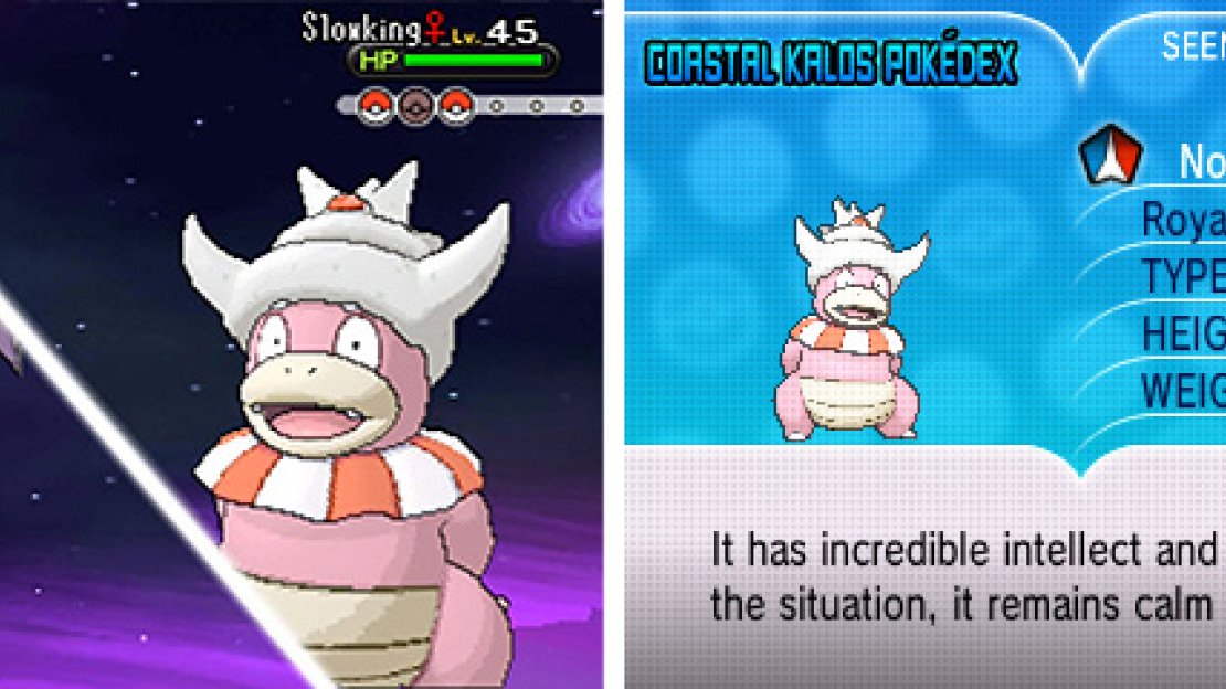 Slowking evolves from a Slowpoke when traded whilst holding the King’s Rock.