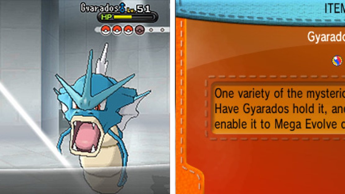 Gyarados can Mega Evolve into Mega Gyarados using the Gyaradosite Mega Stone!