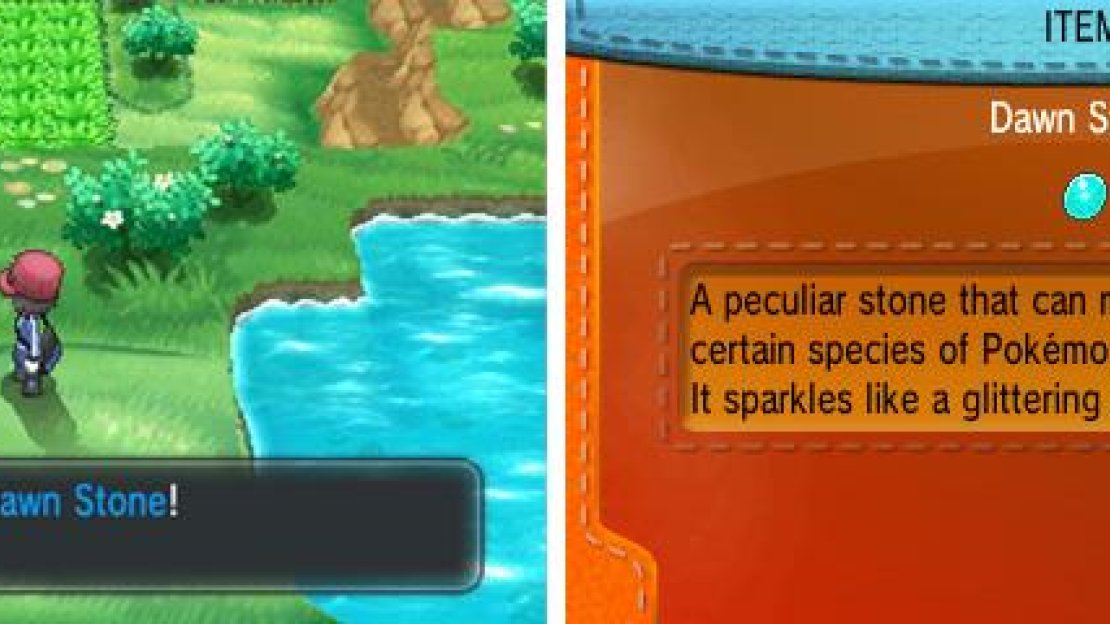 The Dawn Stone evolves male Kirlia into Gallade and female Snorunt into Froslass.