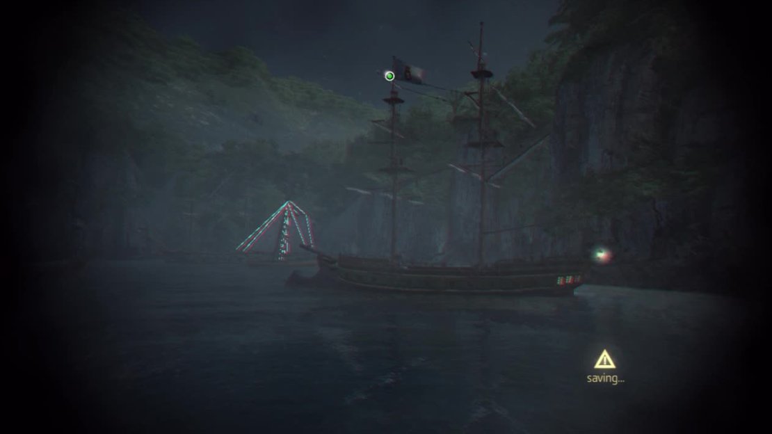 This is the ship you need to steal the flag from. Pull out your spyglass and focus on it to get the objective to update.
