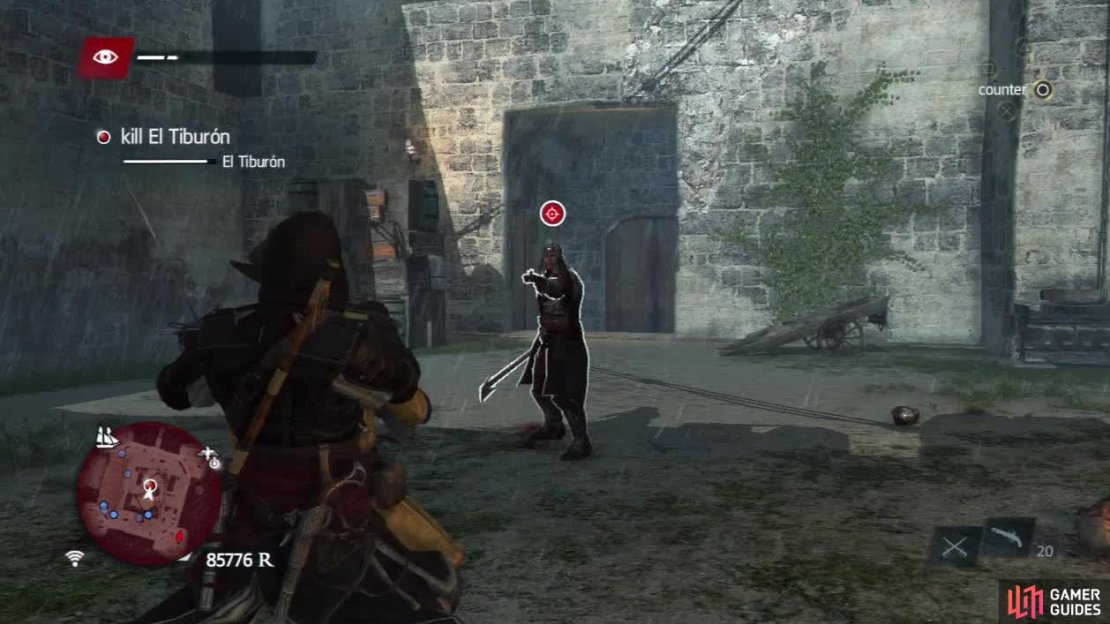 You need to force him into shooting range so always keep some distance between you and him. He will also stop to reload occasionally too.