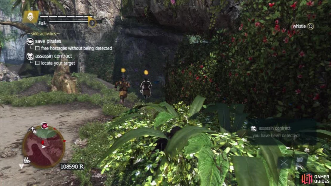 Be very careful as you run towards the area because these two guards and the Gunner can easily ruin your run before you even see the target.