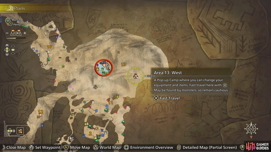Fast travel to one of the nearby pop-up tents, change the time/weather, and head over to the Oasis.