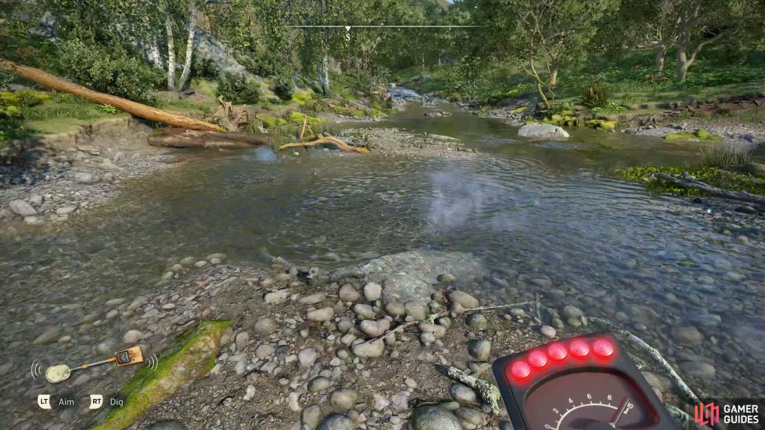 All five indicators glow red when it is time to dig.