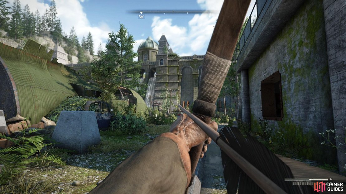 Bows are great weapons to use for long-range stealth kills. Aim for the head to take them down in one shot.