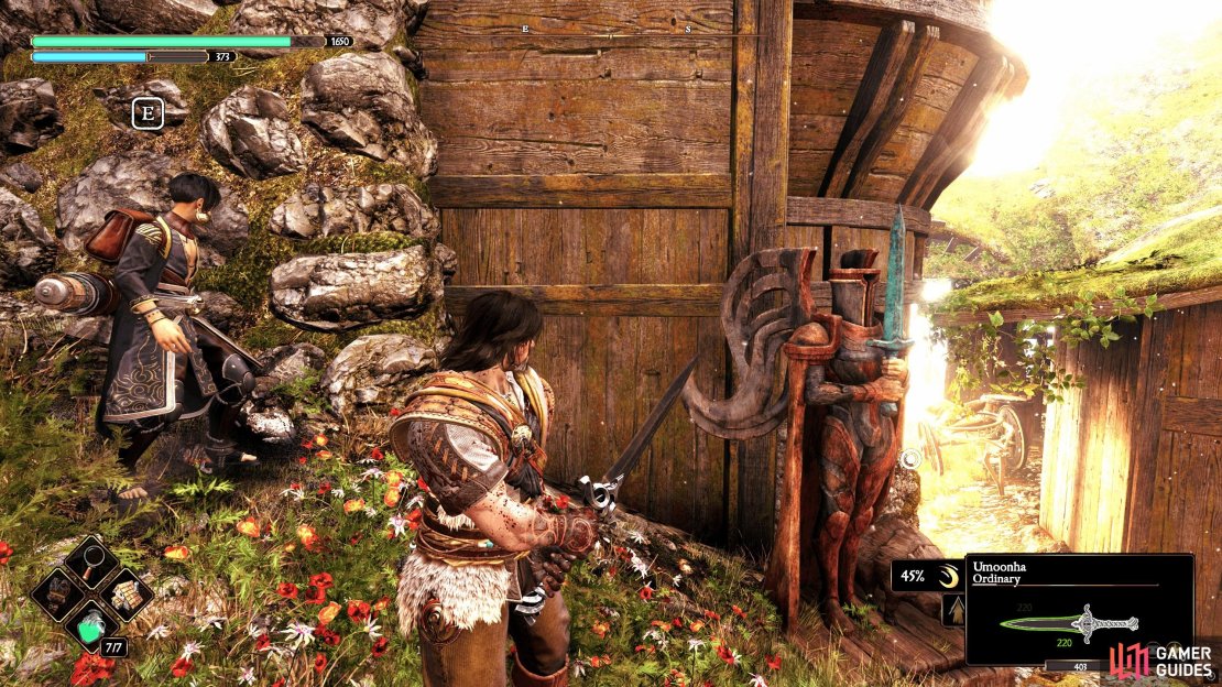 Seneschals are statues displaying a weapon. Equip the displayed weapon and interact with the statue to unlock a part for that weapon type.