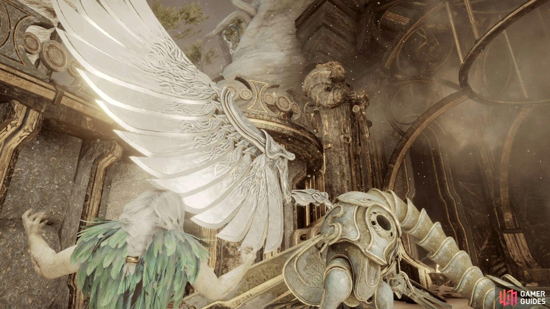 To progress the story, you’ll need Glinda to forge you a new wing for Karamuth, the Golem Bird.