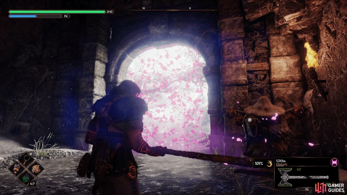 Throughout the game, you’ll find doors like this. These doors require you to place a Bell corresponding to the same type.