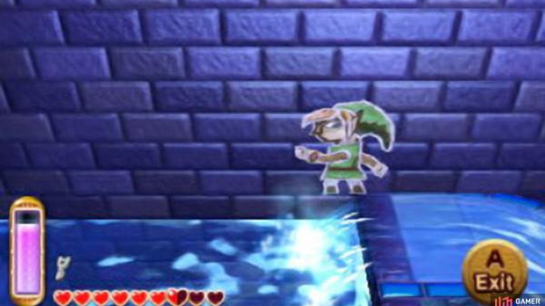 Use the wall merge to ensure you don’t walk into any rapidly moving water (taking away precious health in the process).