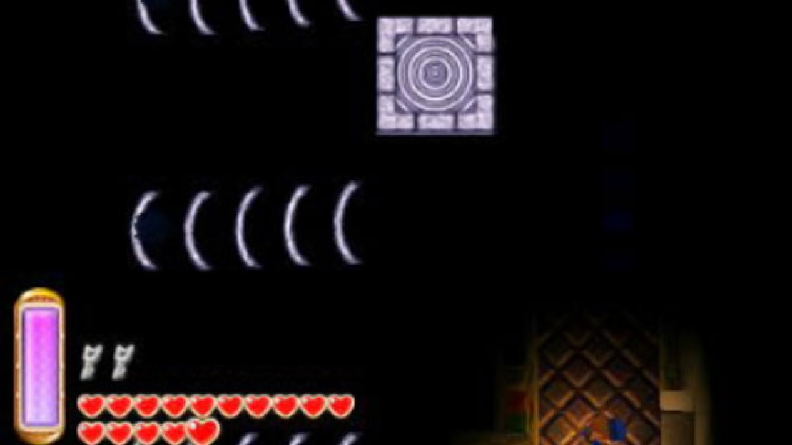 Darkened rooms may have moving arrows to indicate a required route or highlight where the solution of a room puzzle is.