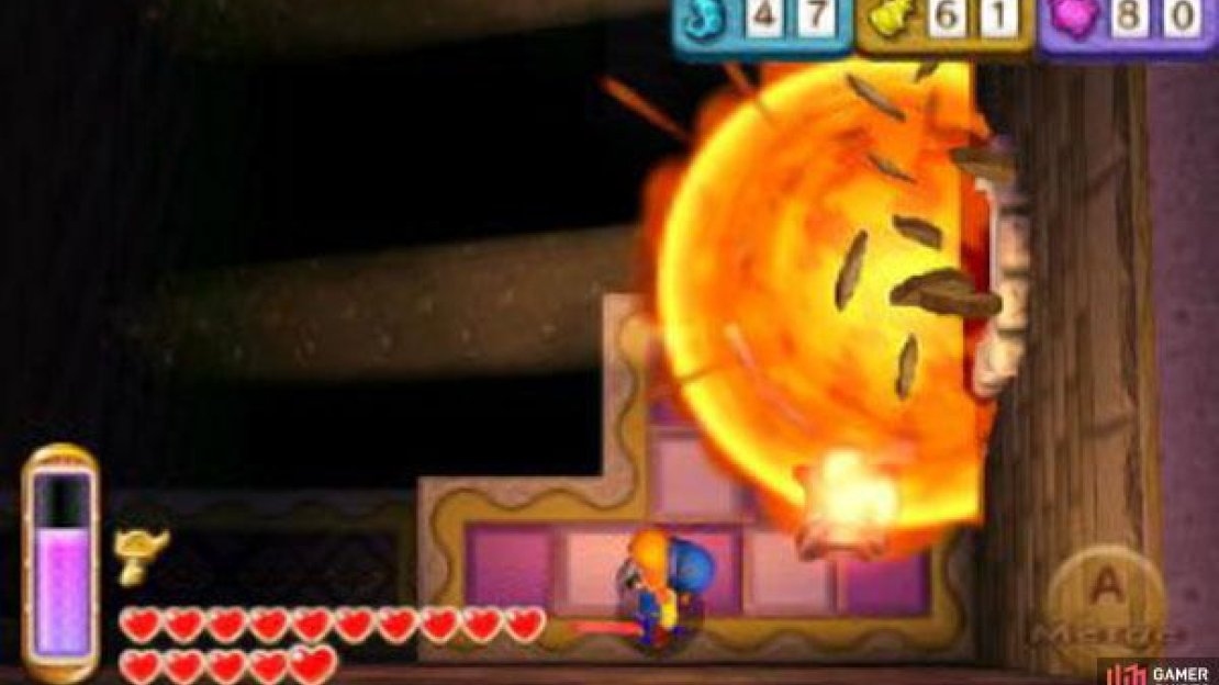 Use your bombs (or the Fire Rod if you have it) on the boarded up windows to allow light into the room below (that allows access to the boss room).