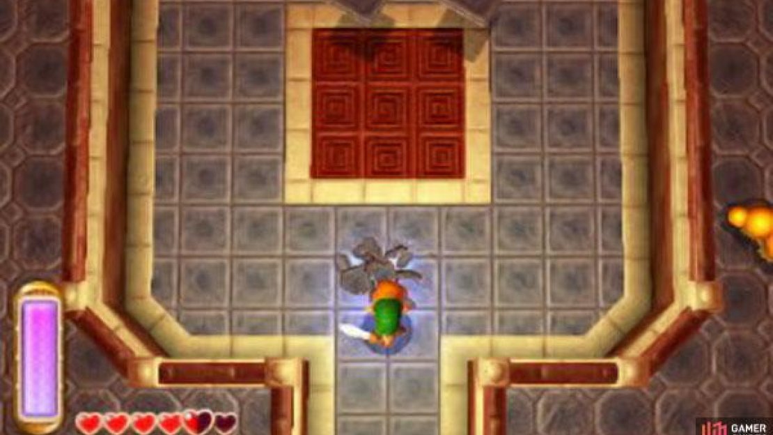 Even the most basic shield will stop these spinning tiles from hurting you. Just give yourself some distance from them and hold up your shield until they’re all finished attacking. You won’t take a bit of damage this way.