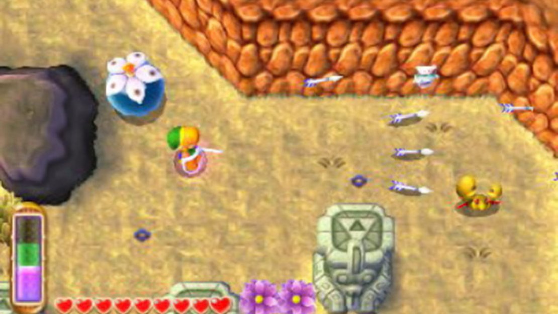 Karat Crabs are the Lorule version of Sand Crabs. As well as being stronger and tougher to take down, they’re also extra fast. Like before, approach them from below or above, as their vertical speed is lacking.
