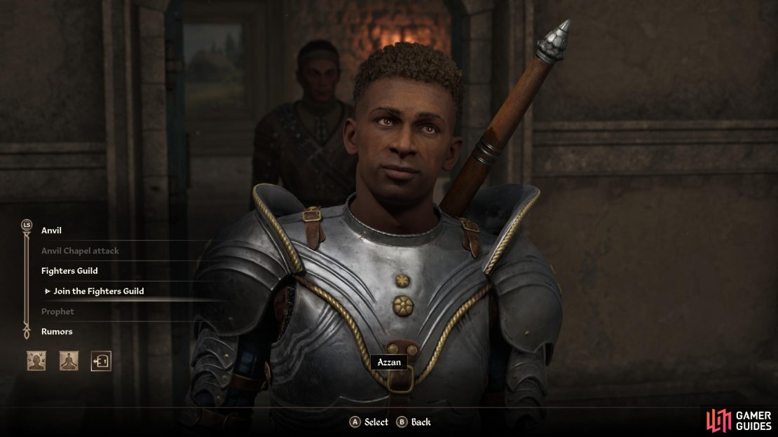 Azzan will give you your first Fighter quest.