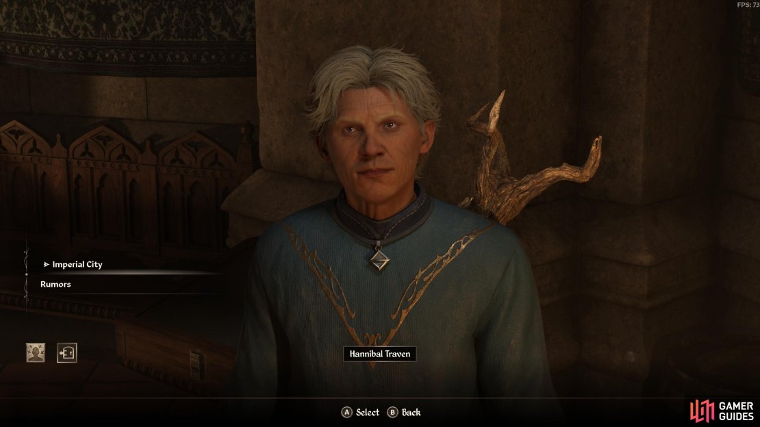Hannibal Traven is the final quest giver of the Mages Guild.
