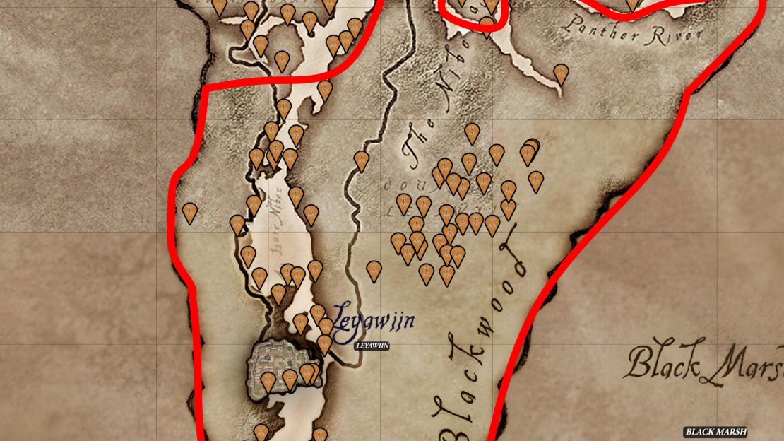 The table below covers the Nirnroots found in The Lower Niben, in and around Leyawiin and Blackwood.