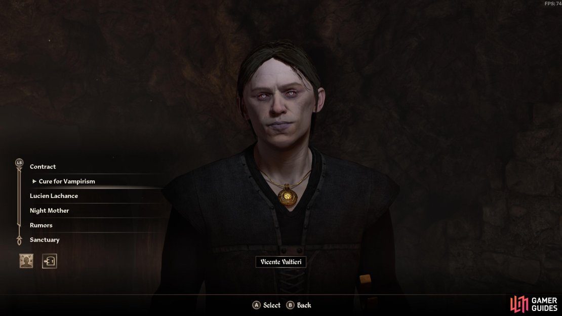 Vicente Valtieri can help you turn to vampirism.