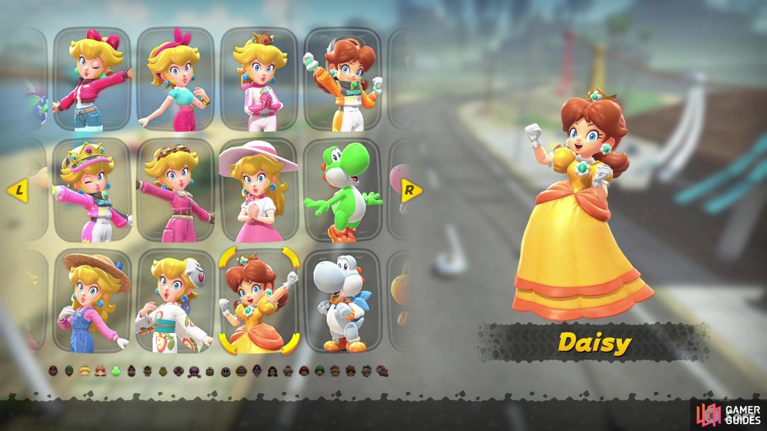 There are six costumes to unlock for Daisy in Mario Kart World.