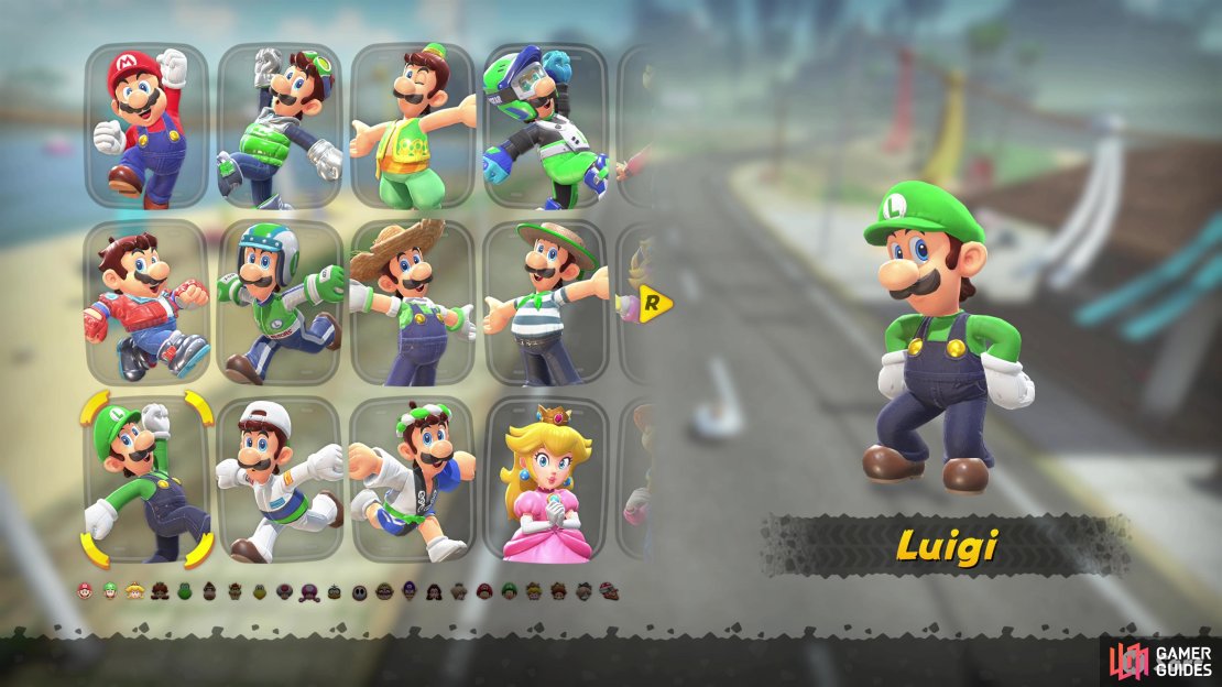 Luigi has eight costumes to unlock in Mario Kart World.