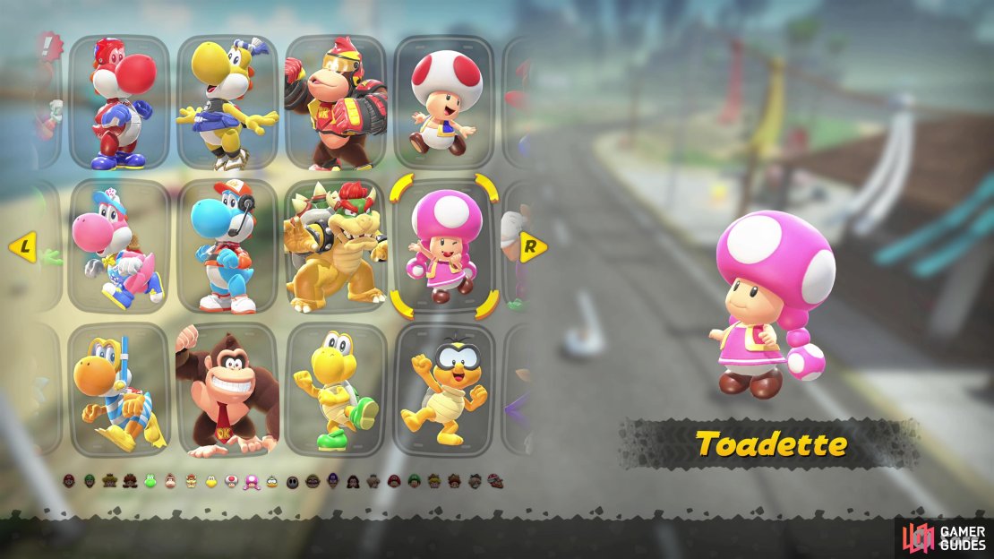 Toadette has four costumes to unlock in Mario Kart World.