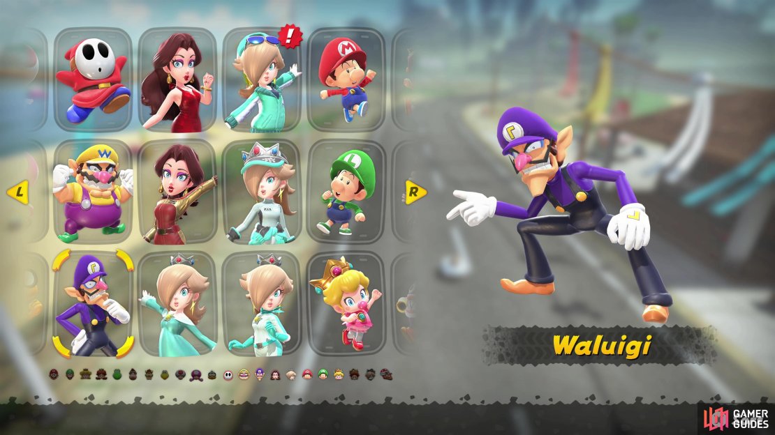 Waluigi has five costumes to unlock in Mario Kart World.