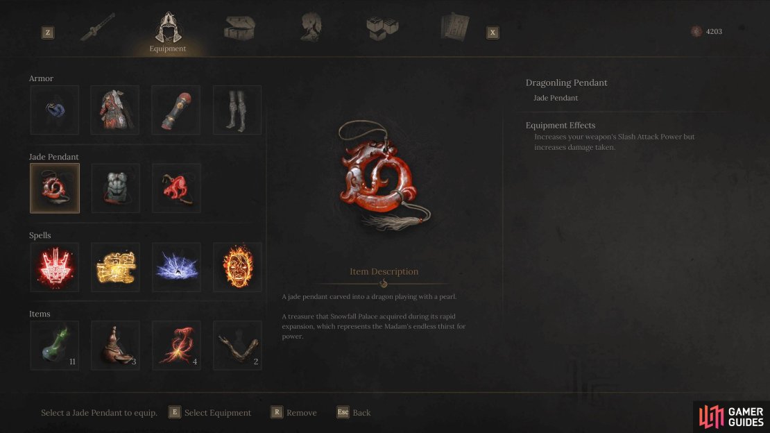 The Dragonling Pendant is great for Dual Blades as it&rsquo;ll increase your slash attack by 20%, however, it will increase the damage you take by the same amount.