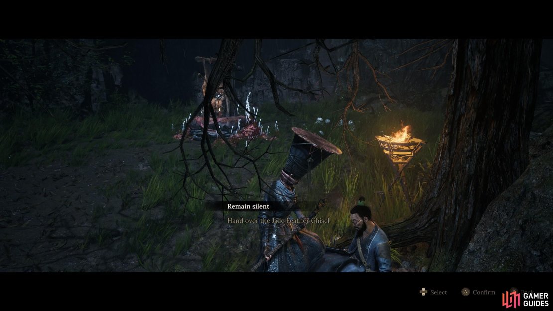 There’s a very important ending related choice for Xuanyangzi in Chapter 4. Image via Gamer Guides / 505 Games.
