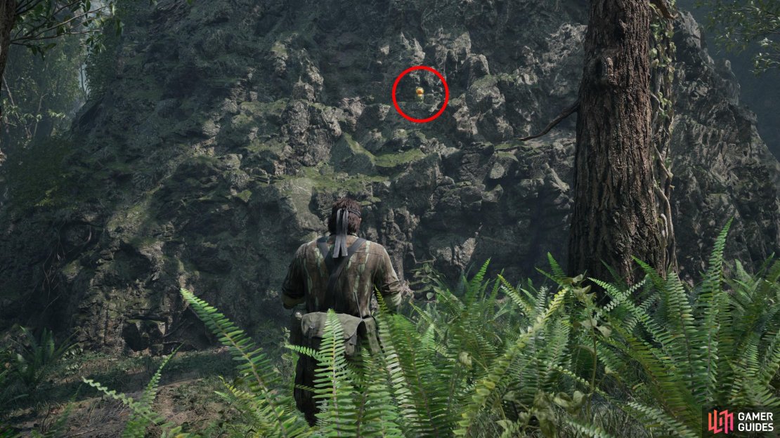 On some cliffs along the northern edge of the Sokrovenno South map, between two exits, you’ll find this GA-KO relatively out in the open.