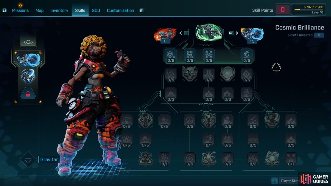 Harlowe’s Cosmic Brilliance skill tree