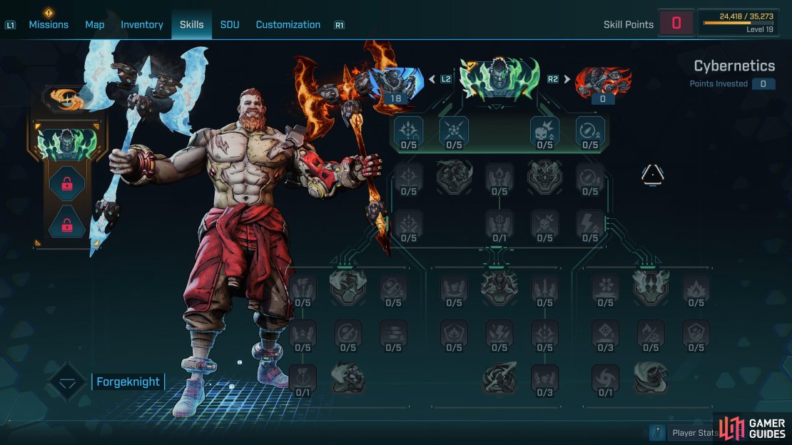 Amon’s Cybernetics skill tree