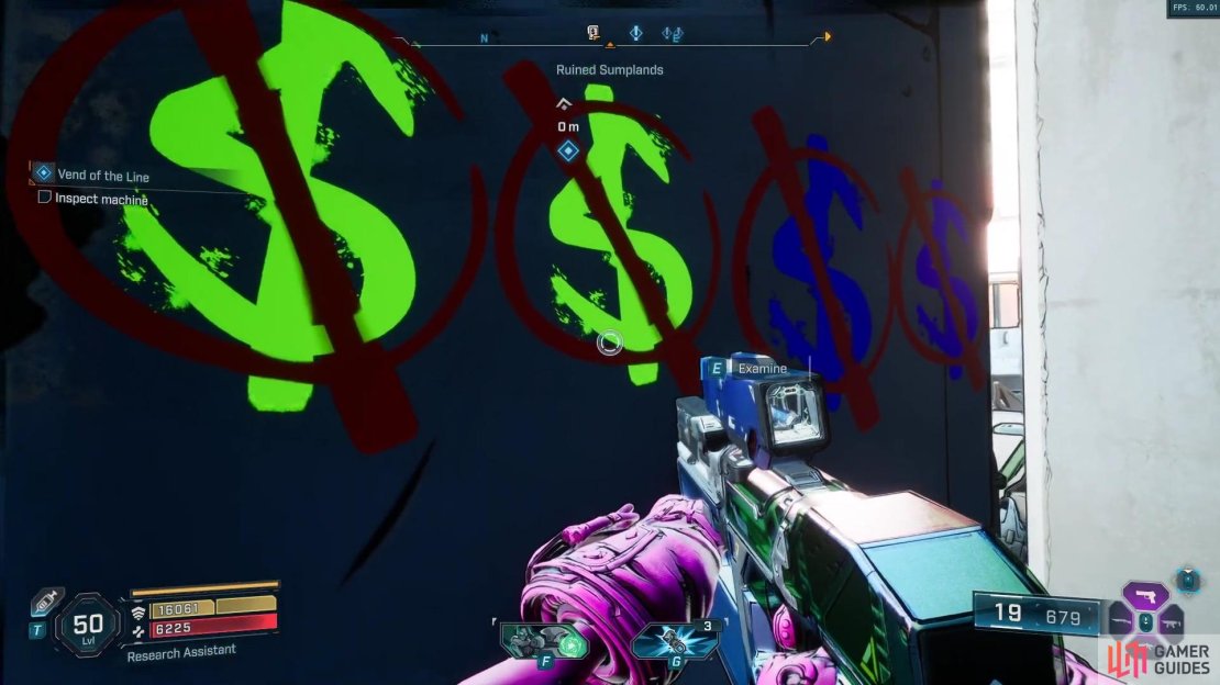 The code for the vending machine is on the back.